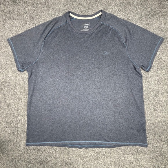 L.L. Bean Other - LL Bean Mens‎ XL Regular Performance Tee Shirt Heather Navy Blue Recycled Poly